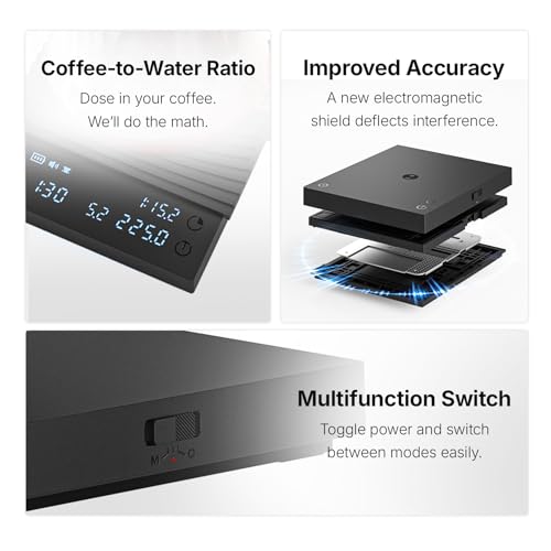 TIMEMORE Coffee Scale Basic 3.0 Black Mirror - Espresso & Pour Over Mode