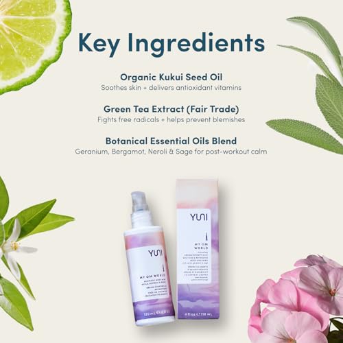 Natural Aromatic Body Mist - Calming Stress Relief & Focus - 4oz My OM World - All Natural, Paraben-Free, Cruelty-Free