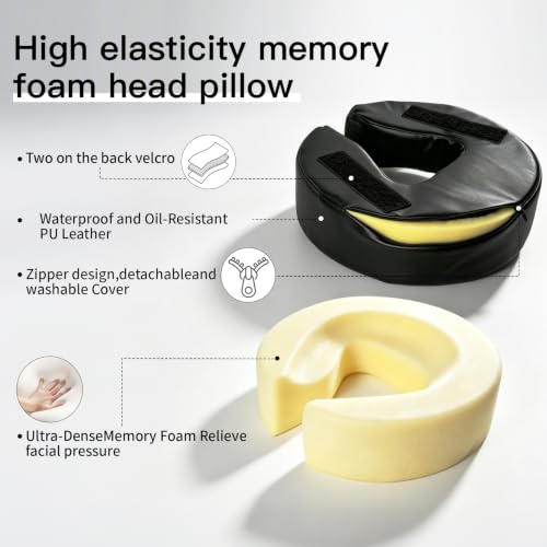 Adjustable Massage Headrest for Bed with Armrest Support - Black