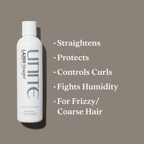 UNITE Hair LAZER Straight Relaxing Fluid - Anti-Frizz Smoothing Cream, 8 Fl Oz