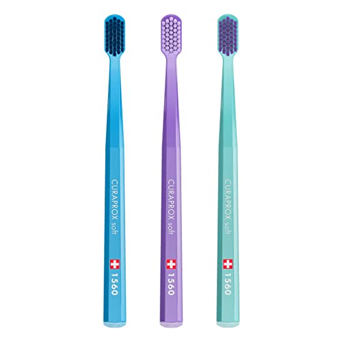 Soft Toothbrush Set with Ultra-Fine Filaments & Angled Head - 3 Pack