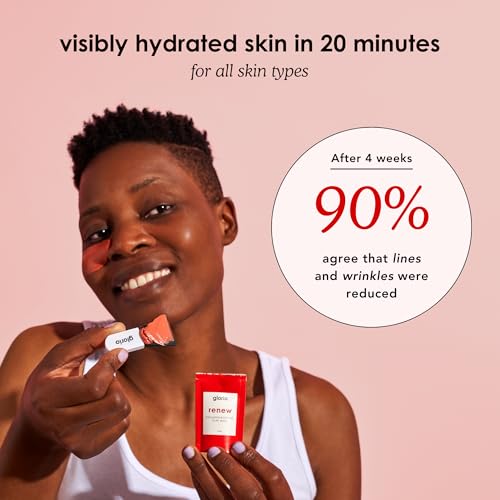 Glorio RENEW: 8 Collagen Boosting Clay Face Mask Treatments - Rare Red Clay - 8 Week Beauty Gift Set - Reduce Lines & Wrinkles - Retinol, Hyaluronic Acid, Facial Skin Care, Self Care, Skincare Women