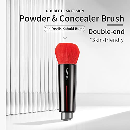 ENZO KEN Black 56-D Concealer & Eye Brush Dual Ended Kabuki Foundation Tool