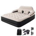 Queen Air Mattress with Headboard and Pump - Inflatable Bed with Pillows