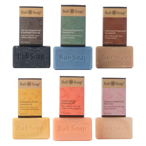Natural Soap Bar Gift Set with Tea Tree & Charcoal - Bali Handmade Skincare
