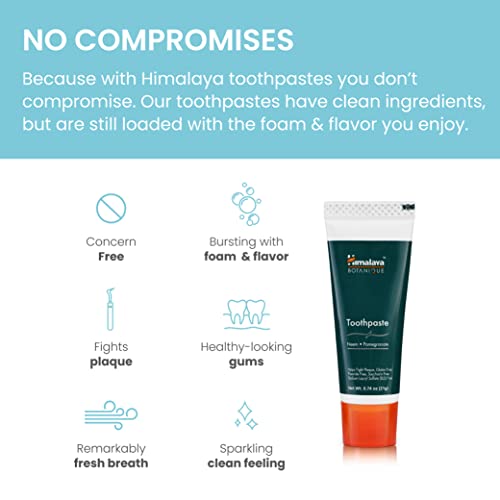 Himalaya Botanique Neem & Pomegranate Travel Toothpaste Set - Mint, 0.74 oz, Pack of 10