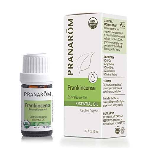 Pranarom USDA Certified Organic Frankincense Essential Oil (5ml), 100% Pure Undiluted Therapeutic Grade from Somalia for Aromatherapy, Diffuser, Skincare, Relaxation, Meditation