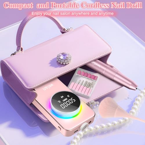 Pink Professional Electric Nail Drill Machine 50000RPM for Nail Polishing & Shaping