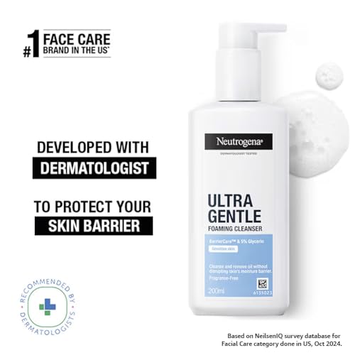 Neutrogena Ultra Gentle Foaming Cleanser for All Skin Types – Gentle Daily Face Wash