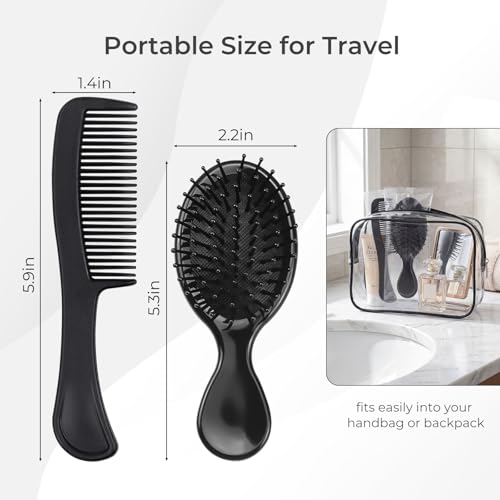 200 Pack Bulk Hair Brush & Comb Set - Assorted Handled & Mini Combs for Hair Styling & Detangling
