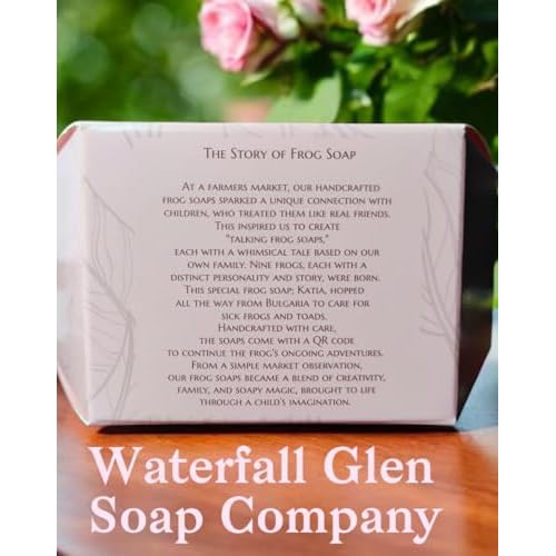 WFG WATERFALL GLEN SOAP COMPANY, LLC, Nathan frog soap, honeysuckle natural, vegan frog bath soap with shea butter