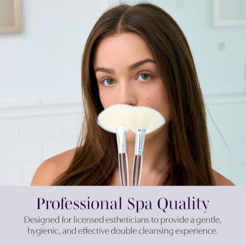 Facial Cleansing Brush Set of 2 - Ultra Soft Fan Style Skin Care Tools