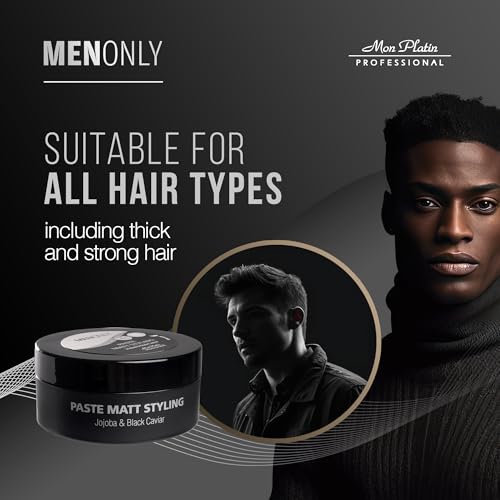 Black Caviar Matte Styling Paste for Men - Strong Hold, Non-Greasy Hair Wax with Jojoba, 85ml