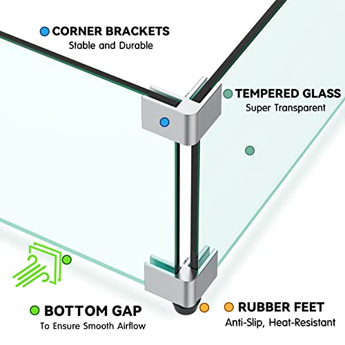 Skyflame 36" x 11.5" Clear Tempered Glass Fire Pit Wind Guard - Variation of THIS listing