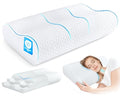 King Size Cervical Neck Pillow with Cooling Cover - Adjustable Memory Foam Support