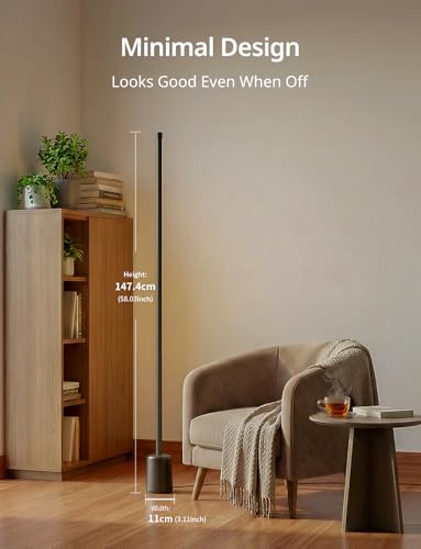 Ailofy Corner Floor Lamp RGBW LED with App & Voice Control - Black