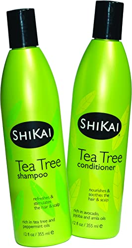 ShiKai Tea Tree & Peppermint Shampoo 12oz - Pack of 2, Gentle Daily Hair Care