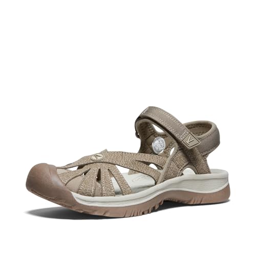KEEN Rose Sandals for Women - Casual Closed-Toe, 8.5 in Brindle/Shitake