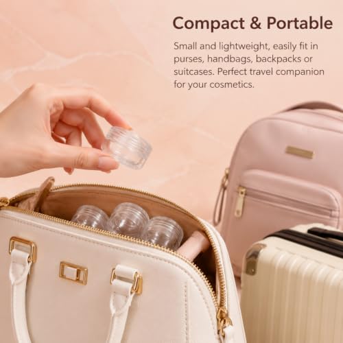 Clear Lip Balm Jars - 200 Count 3 Gram Sample Containers, Refillable & Leak-Proof