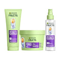 Garnier Fructis Curly Hair Care Kit with Shampoo, Mask & Spray for 2C-4C Curls