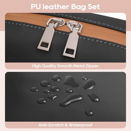 Joyway 10PCS Travel Makeup Bag Set, Large Capacity Cosmetic Bags for Women Girls, Waterproof Portable Toiletry Bag Organizer Make up Bag, Can be fitted with suspenders(Black)
