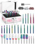 Pink Onism Nail Drill Bits Set - 30 Carbide Ceramic Quartz & 75 Sanding Bands - Pink-30PCS