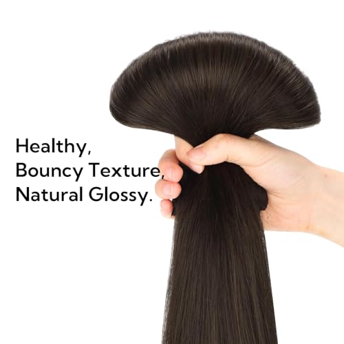 Dark Brown Human Hair Clip-In Extensions 14 Inch 60g - Hotbanana
