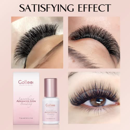 Transparent Eyelash Extension Glue Lash Glue for Eyelash Extensions 1-2 Sec Fast Drying/Retention ?7 Weeks / (0.17fl.oz / 5ml) Maximum Bonding Clear Pink Lash Adhesive Professional USE ONLY