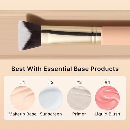 Light Coverage Foundation Brush for Liquid & Cream Makeup - Vegan Sculpt Edges