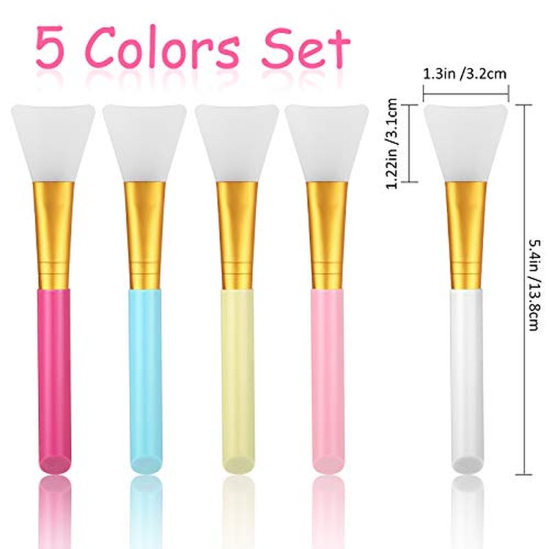 30 Pieces Silicone Face Mask Brushes Soft Silicone Facial Mud Applicator Clay Tools Face Mask Beauty Tools for Sleeping Mask, Mud Mask, Hairless Body Lotion and Body Butter, 5 Colors (Pack of 2)