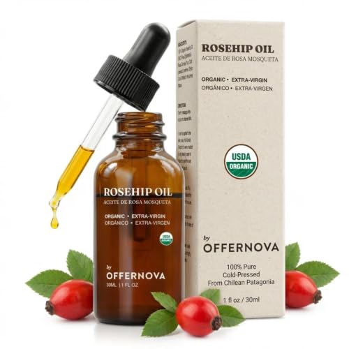 Organic Rosehip Seed Oil - Cold-Pressed Skin Nourishing Facial Body Oil 1 oz