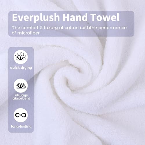 Everplush Country Terry Series Face Towel 6-Piece Set - Cotton and Microfiber Material, Super Absorbent, Ultra Soft, Portable for Travel, Ideal for Face & Hand Washing