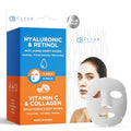 Clear Beauty Hyaluronic & Retinol + Vitamin C Collagen Face Mask Duo ? Hydrating, Firming & Revitalizing For Dull Or Aging Skin ? Dermatologist Tested, Korean Skin Care, Clean Beauty ? 10 Sheets