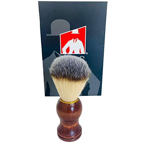 G.B.S Wooden Shaving Set with Synthetic Brush & Natural Soap Bowl - 3pc Beechwood Variation