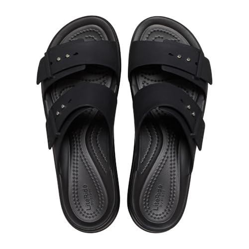 Crocs Women's Brooklyn Buckle Low Wedges - Black 8