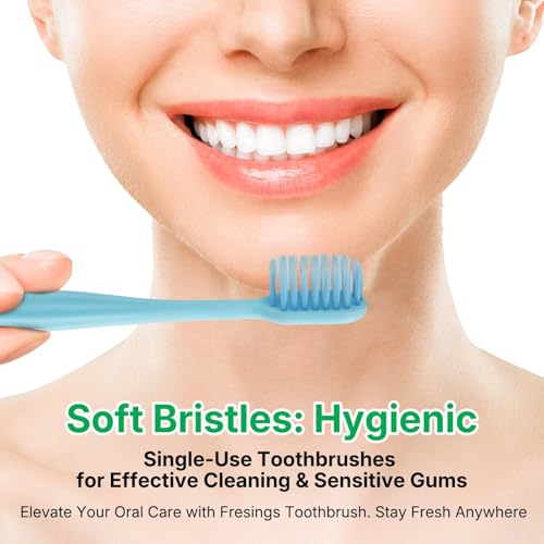 200 Count Disposable Toothbrushes with Peanut Grip - Individually Wrapped, Travel & Guest Use