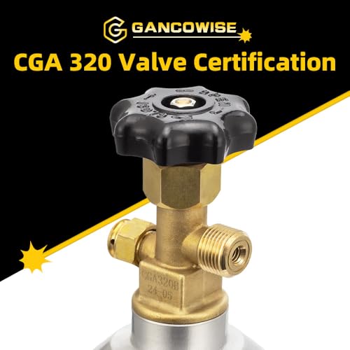 5lb Aluminum CO2 Tank with CGA320 Valve - DOT Approved, Lightweight, Empty