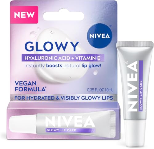 Vegan Lip Balm with Hyaluronic Acid & Vitamin E - Moisturizing & Glowy Lips, Pack of 6