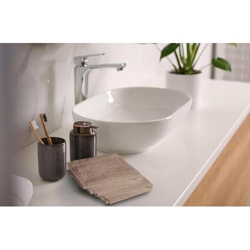 Softolle 100% Cotton Washcloths 24 Pack (12x12 Inches) Soft, Highly Absorbent Washcloth, Face Towels, Wash Cloths for Face, Ring Spun, Bulk Pack (Taupe)