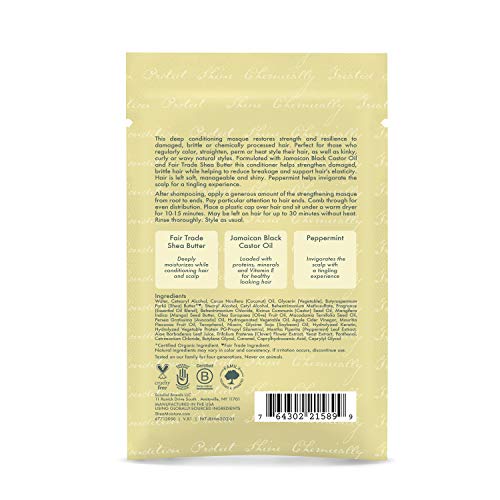 SheaMoisture Jamaican Black Castor Oil Strengthen & Restore Treatment Masque for Overly Processed, Chemically Treated or Heat Styled Hair 2 oz
