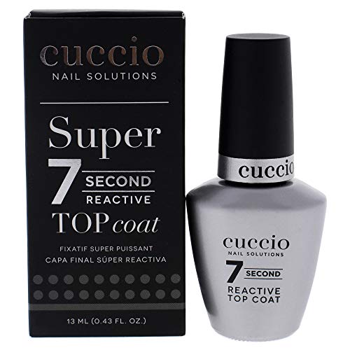 Cuccio Colour Super 7 Second Nail Top Coat - Super Quick Drying Formula - Creates A High Gloss Finish With Incredible Long-Lasting Durability - Formulated With Super Seal Technology - 0.43 Oz