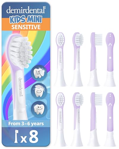 Mini Replacement Toothbrush Heads for Kids 3-6 Years - Lilac, 8 Pack