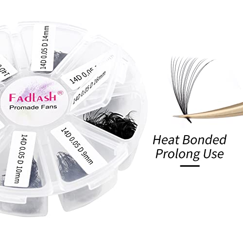 Premade Lash Extension Fans 1000pcs Mix 14D-0.05D 9-16mm Eyelash Volume Set - Variation of THIS listing