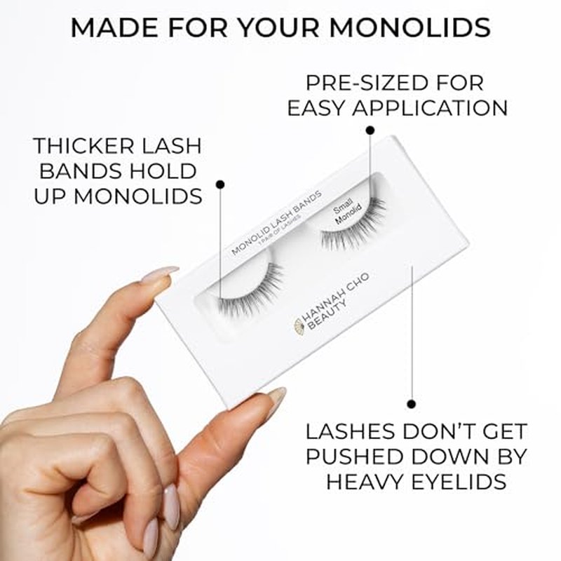 False Lashes for Monolids - Natural Eyelid Lifting Strip Eyelashes - Best Lashes for Asian Eyes - Small Style Light Volume - Hannah Cho Beauty