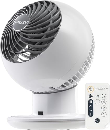 Air Circulator Fan with Remote Control 5 Speeds Quiet Oscillating White