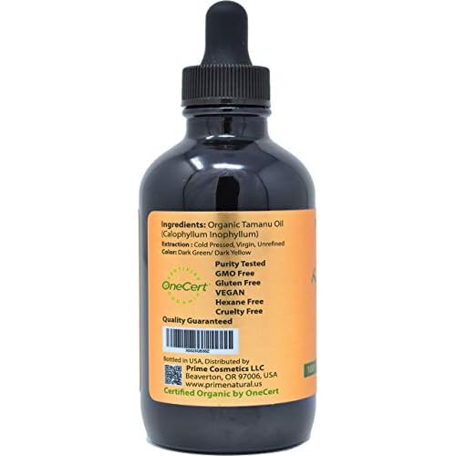 PRIME NATURAL Organic Tamanu Oil (4oz) & Organic Moringa Oil (4oz) Bundle - USDA Certified - Cold Pressed, Virgin, Unrefined, Vegan