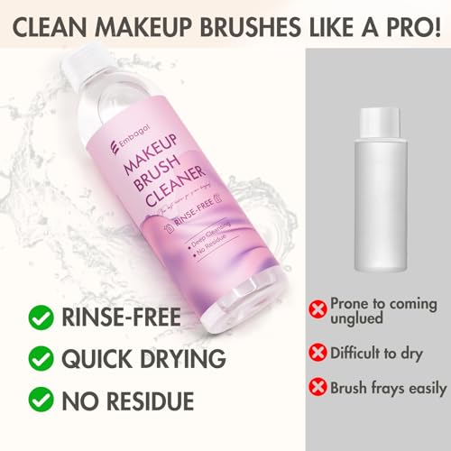 Makeup Brush Cleaner 1000ml/33.8 fl oz Pack of 2 - Rinse-Free, Vegan, Quick Drying