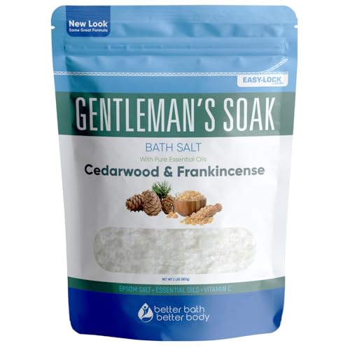 Gentleman's Bath Salt 32 oz Epsom Salt Soak with Essential Oils - Manly Scent