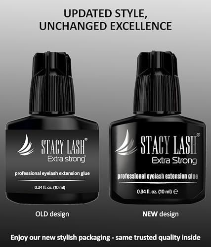 Extra Strong Eyelash Extension Glue - 0.34 Fl Oz, Fast Dry, 8 Week Retention, Black Adhesive - 1 Pack