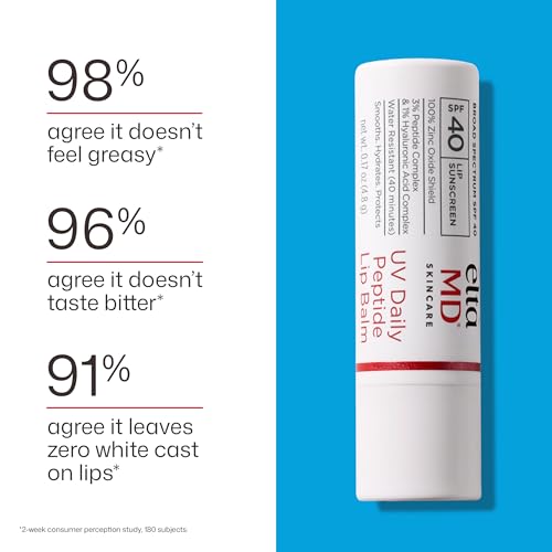 EltaMD UV Daily Peptide Lip Balm SPF 40 - Mineral Lip Sunscreen, 1 Count